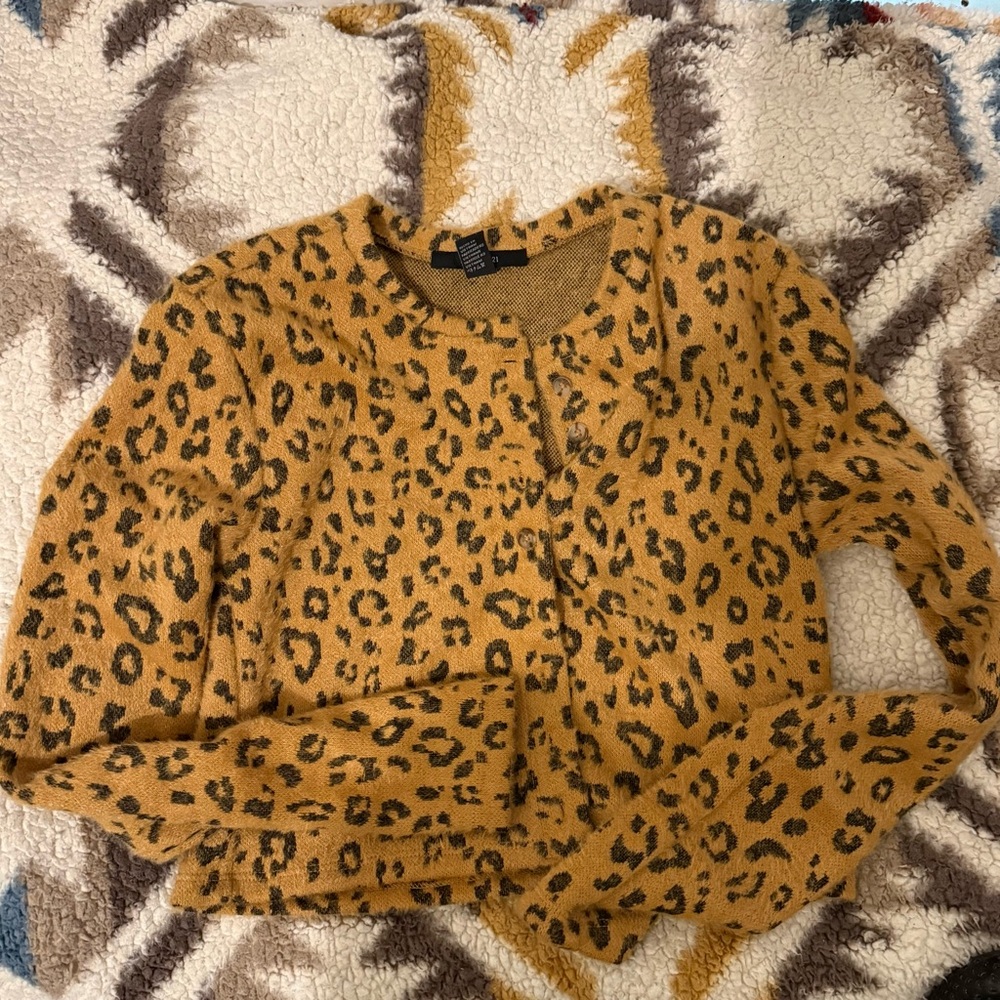 Forever 21 Leopard Print Sweater - Brown and Black
